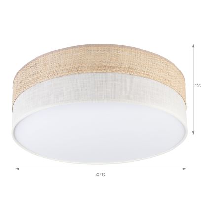 LED plafonsko svetlo SIRJA BOHO LED/36W/230V 4000K prečnik 45 cm bež/krem