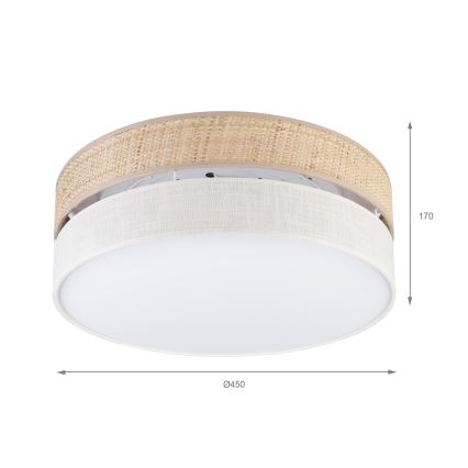 LED stropna svetiljka SIRJA BOHO LED/36W/230V 4000K Ø 45 cm bež/krem