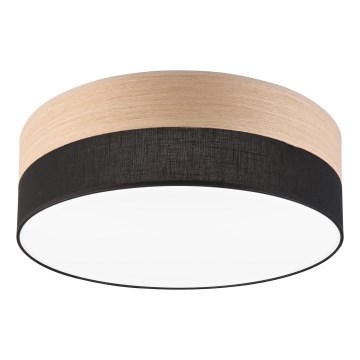 LED plafonsko svetlo SIRJA WOOD LED/36W/230V prečnika 45 cm crna/hrast