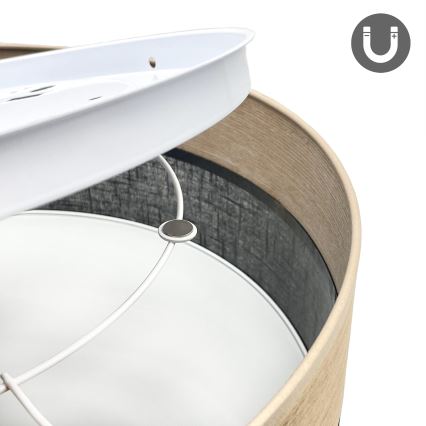 LED plafonsko svetlo SIRJA WOOD LED/36W/230V prečnika 45 cm crna/hrast