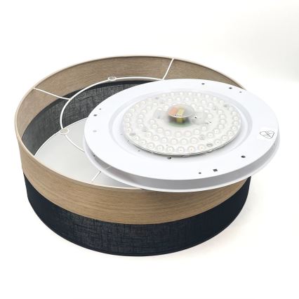 LED plafonsko svetlo SIRJA WOOD LED/36W/230V prečnika 45 cm crna/hrast