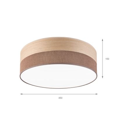 LED plafonsko svetlo SIRJA WOOD LED/36W/230V Ø 45 cm braon/hrast
