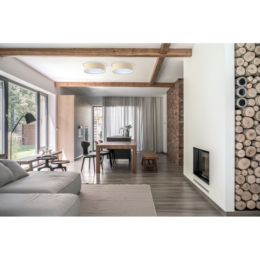 LED prigušiva stropno svetlo SMART GALAXY LED/24W/230V Ø 45 cm 2700-6500K Wi-Fi Tuya bež/bela + daljinski upravljač