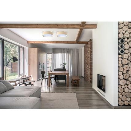 LED prigušiva plafonsko svetlo SMART GALAXY LED/36W/230V pr. 55 cm 2700-6500K Wi-Fi Tuya bež/belo + daljinski upravljač