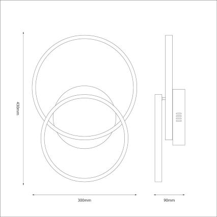 LED plafonsko svetlo TITANO LED/12W/230V crno