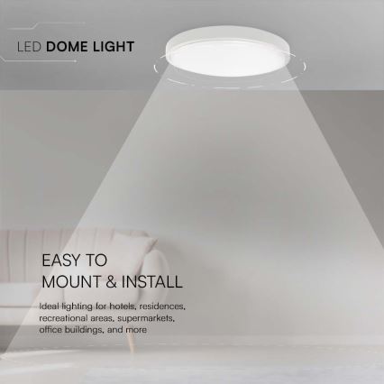 LED plafonsko svetlo za kupatilo, 36W, 230V, 3000K, IP44, prečnik 35 cm, bela