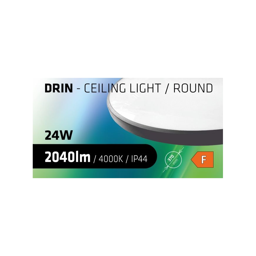 LED plafonsko svetlo za kupatilo CIRCLE LED/24W/230V 4000K prečnik 37 cm IP44 crno