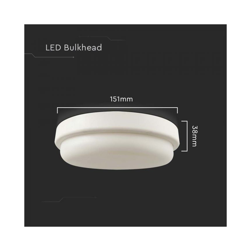 LED plafonsko svetlo za kupatilo LED/12W/230V 3000K IP54 prečnik 15 cm
