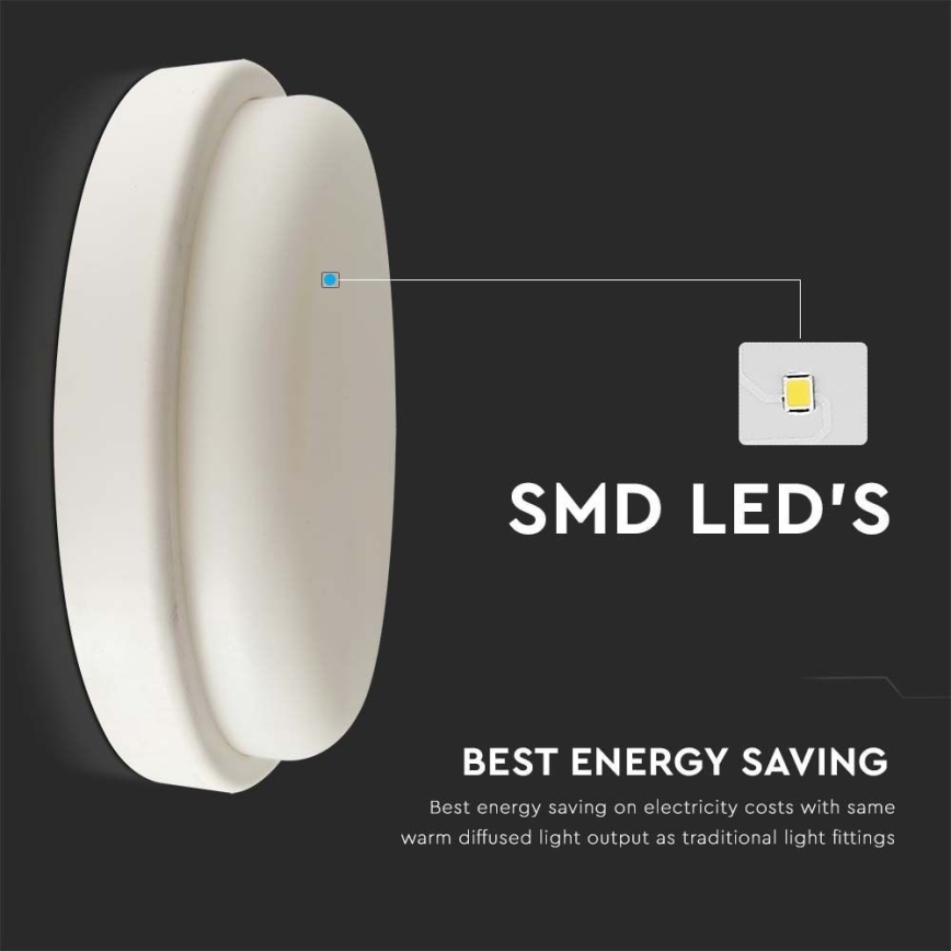 LED plafonsko svetlo za kupatilo LED/12W/230V 6500K IP54, prečnik 15 cm