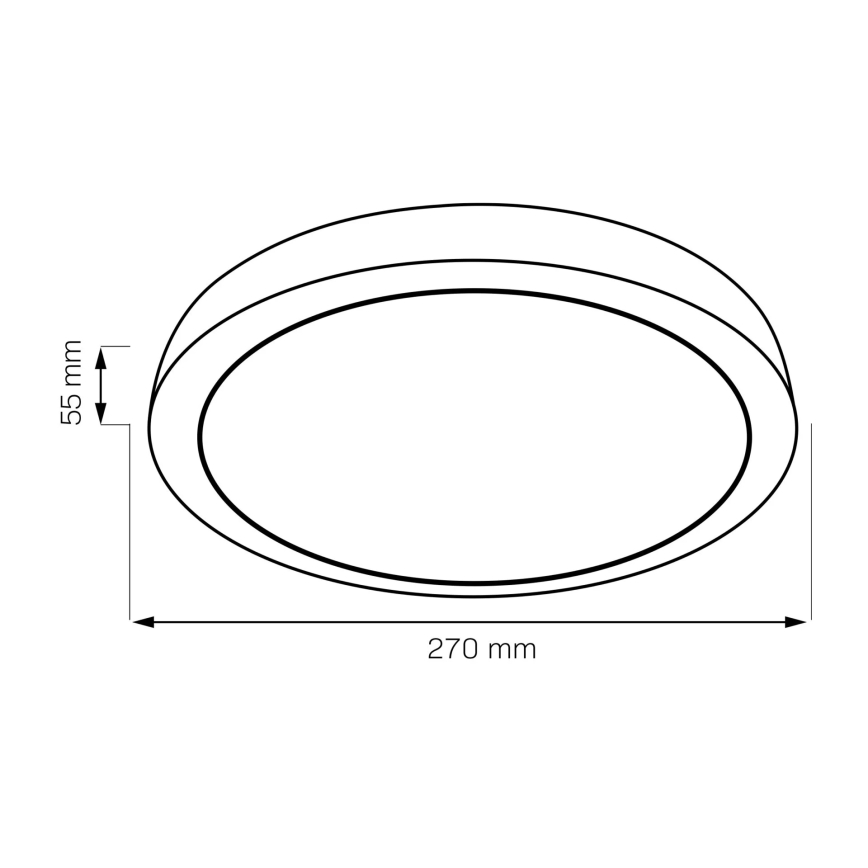 LED drveno plafonsko svetlo za kupatilo LED/12W/230V Ø 27 cm IP44 hrast