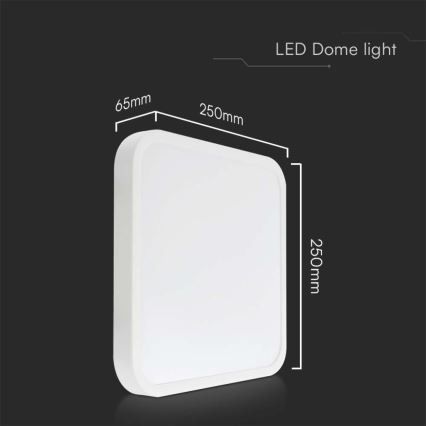 LED plafonsko svetlo za kupatilo LED/18W/230V 3000K IP44 25x25 cm belo