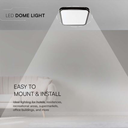 LED plafonsko svetlo za kupatilo LED/18W/230V 6500K IP44 25x25 cm crna