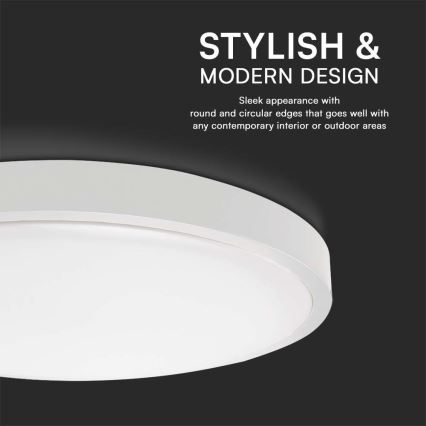LED stropno svetlo za kupatilo sa SAMSUNG čipom, 18W/230V, IP44, 3000K, prečnik 25 cm, belo