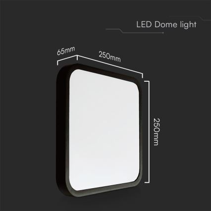 LED plafonsko svetlo za kupatilo SAMSUNG čip LED/18W/230V IP44 6500K 25x25 cm crna