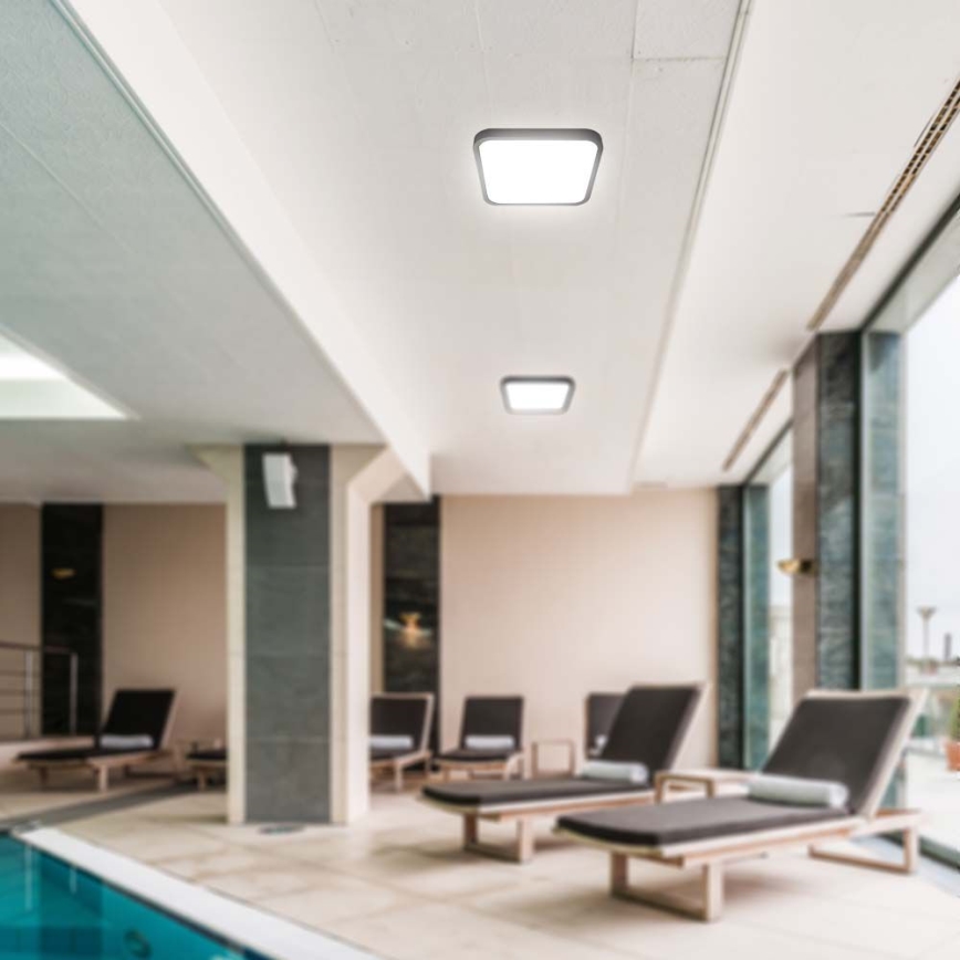 LED plafonsko svetlo za kupatilo LED/24W/230V 3000K IP44 29,5x29,5 cm crna