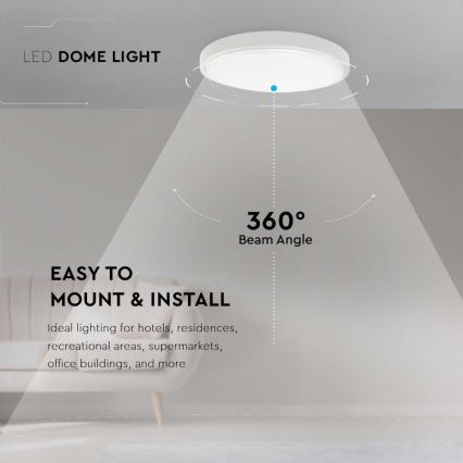 LED plafonsko svetlo za kupatilo LED/24W/230V 3000K IP44 prečnik 29,5 cm belo