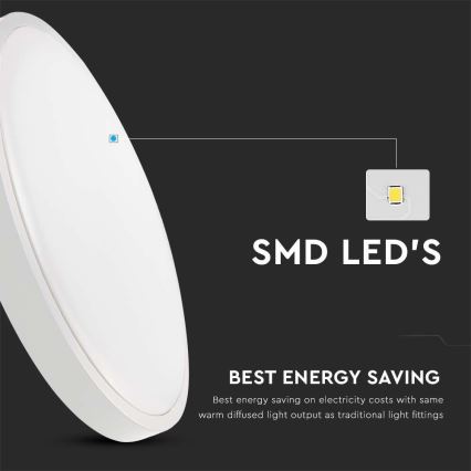 LED plafonsko svetlo za kupatilo LED/24W/230V 3000K IP44 prečnik 29,5 cm belo