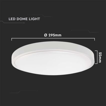 LED plafonsko svetlo za kupatilo LED/24W/230V 3000K IP44 prečnik 29,5 cm belo