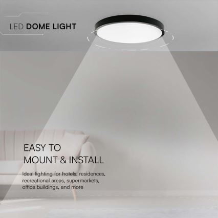 LED plafonsko svetlo za kupatilo LED/24W/230V 3000K IP44, prečnik 29,5 cm, crno