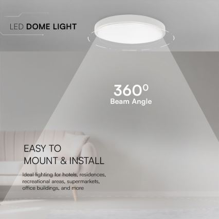 LED plafonsko svetlo za kupatilo sa SAMSUNG čipom LED/24W/230V IP44 3000K, prečnik 29 cm, belo