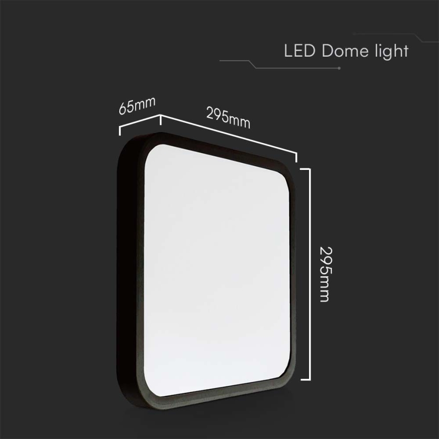 LED plafonsko svetlo za kupatilo SAMSUNG CHIP LED/24W/230V IP44 6500K 29x29 cm crna