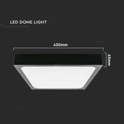 LED kupatilsko plafonsko svetlo LED/30W/230V 3000K IP44 42x42 cm crna