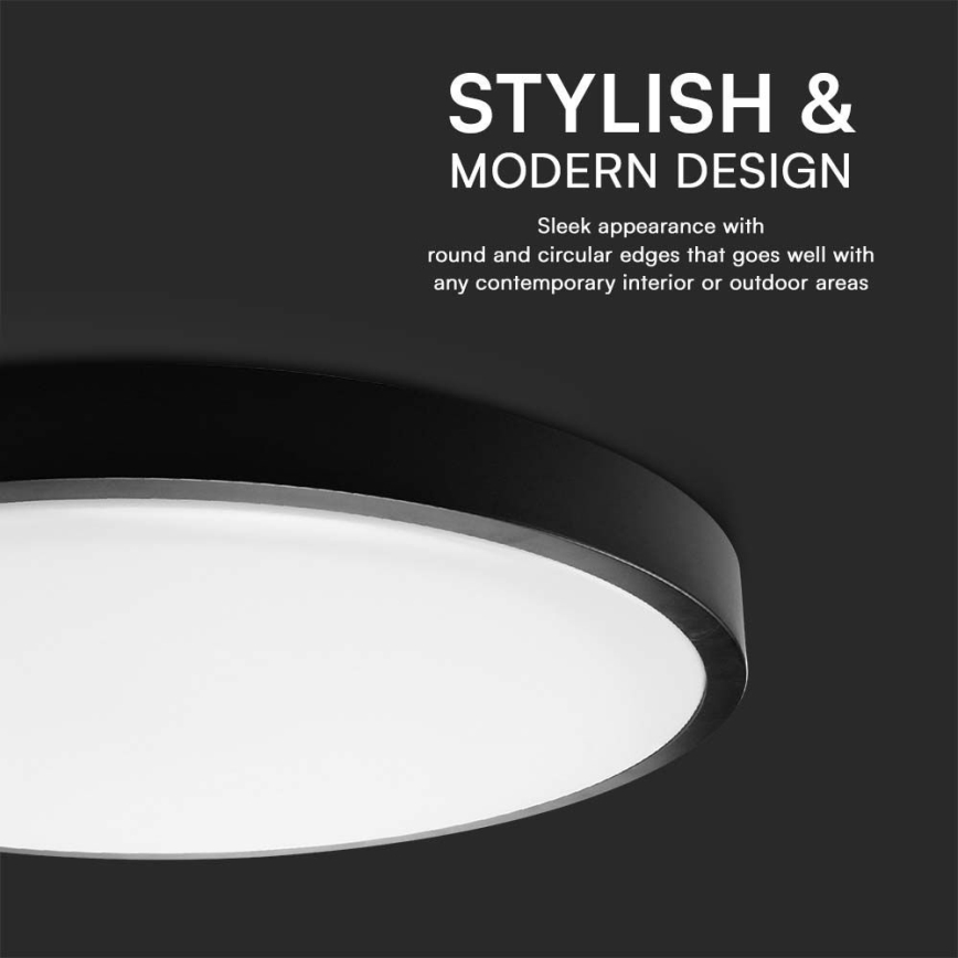 LED plafonsko svetlo za kupatilo SAMSUNG CHIP LED/36W/230V IP44 6500K prečnik 35 cm crna