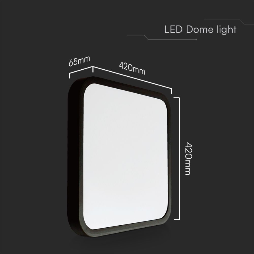 LED plafonjera za kupatilo sa SAMSUNG čipom LED/48W/230V IP44 3000K 42x42 cm, crna