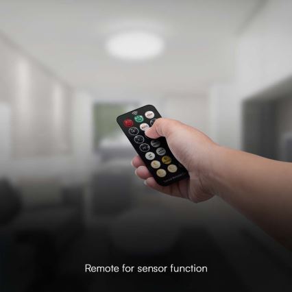 LED plafonsko svetlo za kupatilo sa senzorom LED/18W/230V 6500K IP44 prečnik 29,5 cm bela + daljinski upravljač