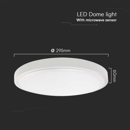 LED plafonsko svetlo za kupatilo sa senzorom LED/18W/230V 6500K IP44 prečnik 29,5 cm bela + daljinski upravljač