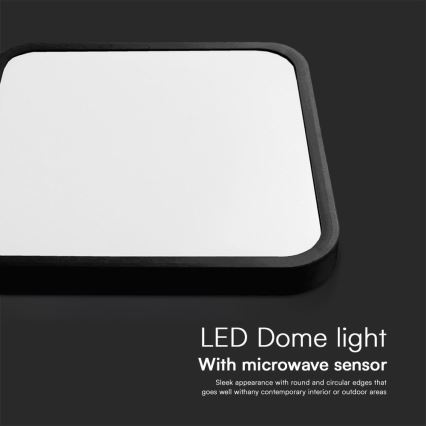 LED plafonjera za kupatilo sa senzorom SAMSUNG čip LED/18W/230V IP44 4000K 29x29 cm crna + daljinski upravljač