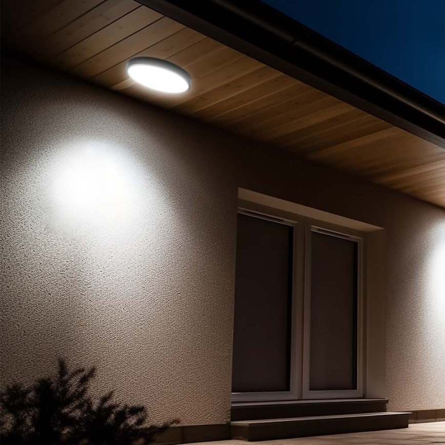 LED plafonsko svetlo za kupatilo sa senzorom LED/36W/230V 4000K IP44 prečnik 42 cm crno + daljinski upravljač