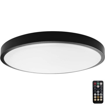 LED plafonsko svetlo za kupatilo sa senzorom LED/36W/230V 4000K IP44 prečnik 42 cm crno + daljinski upravljač