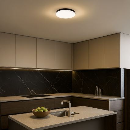 LED kupatilsko plafonsko svetlo sa senzorom MAYA LED/13W/230V Ø 33 cm IP44 crno