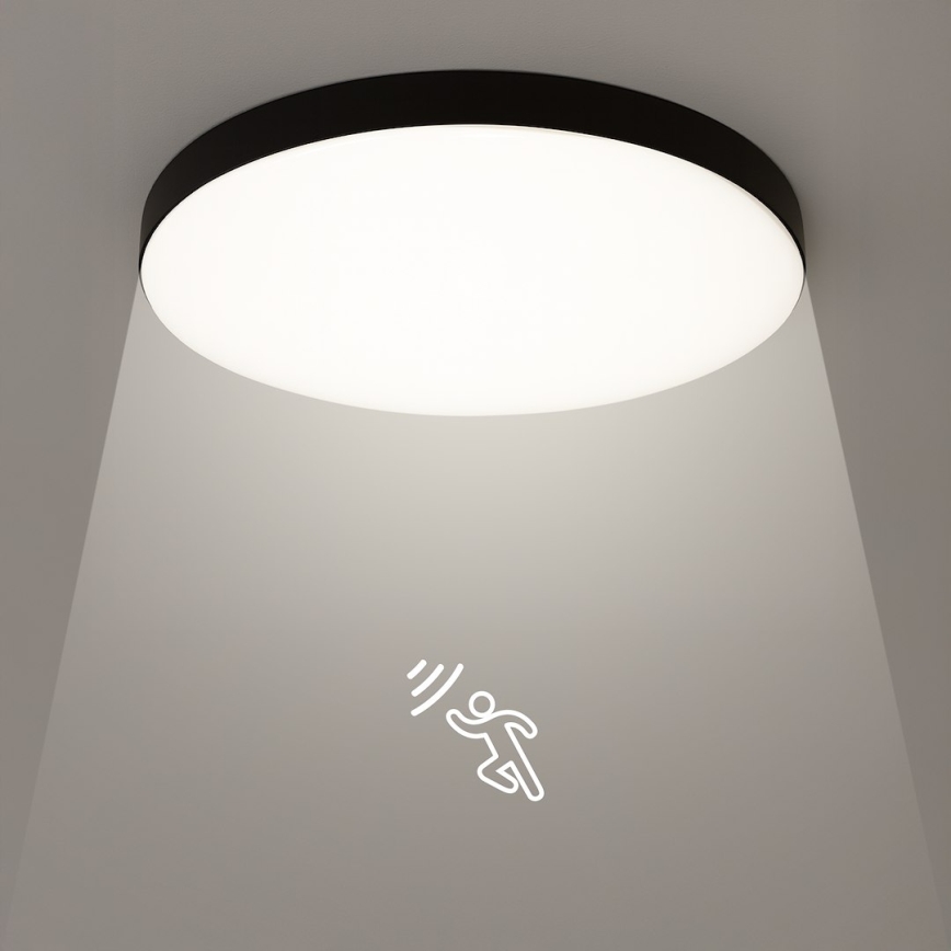 LED kupatilsko plafonsko svetlo sa senzorom MAYA LED/13W/230V Ø 33 cm IP44 crno
