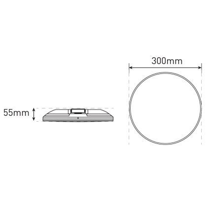 LED prigušiva plafonska lampa za kupatilo SLIDE LED/6/12/18/24W/230V 2900/4000/6200K IP44 bela