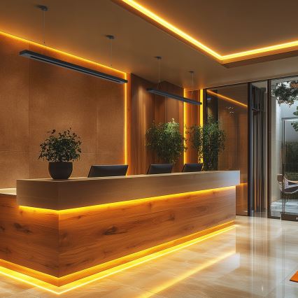 LED stropno/viseće svetlo PLANK LED/20/30/40W/230V 2700/4000/6000K CRI 90 crna