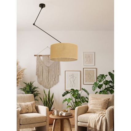 LED podesiv luster na šipci GORTA 1xE27/60W/230V juta