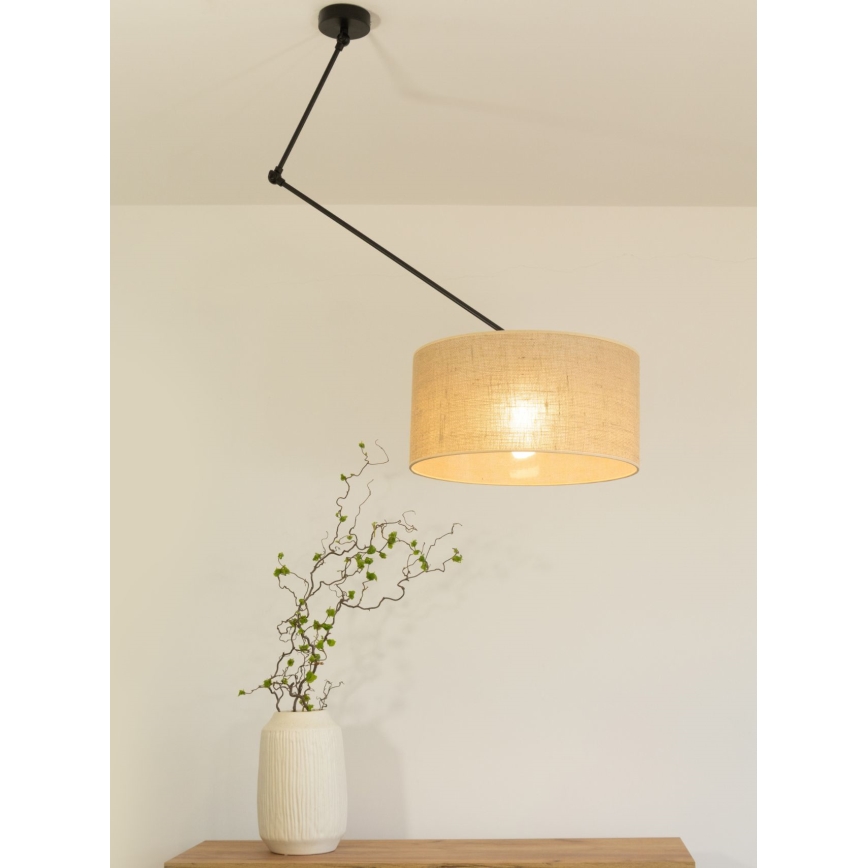 LED podesiv luster na šipci GORTA 1xE27/60W/230V juta