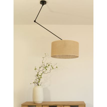 LED podesiv luster na šipci GORTA 1xE27/60W/230V juta