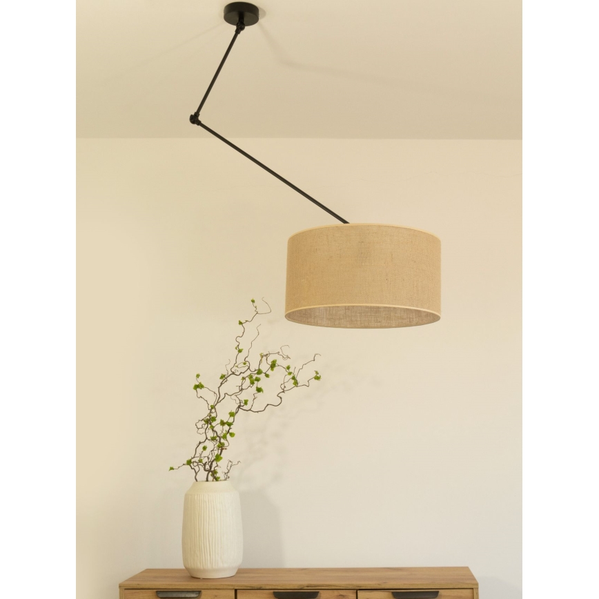 LED podesiv luster na šipci GORTA 1xE27/60W/230V juta