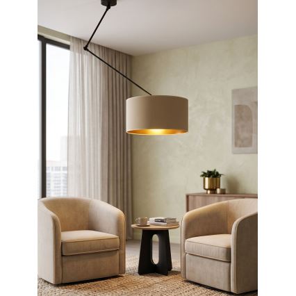 LED podesiv luster na stalku GORTA 1xE27/60W/230V bež/zlatna