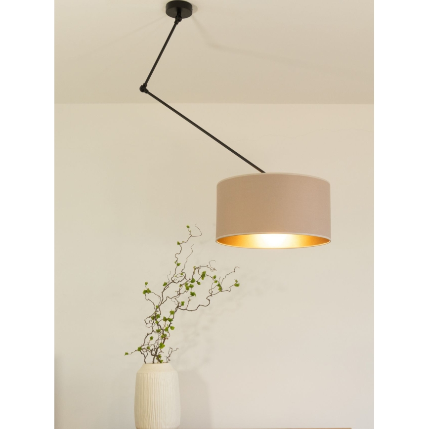 LED podesiv luster na stalku GORTA 1xE27/60W/230V bež/zlatna