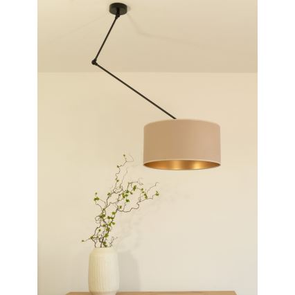 LED podesiv luster na stalku GORTA 1xE27/60W/230V bež/zlatna