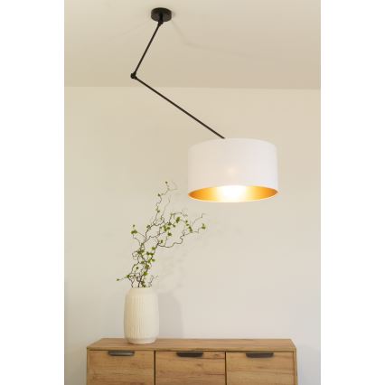 LED podesiv luster na štapu GORTA 1xE27/60W/230V bela/zlatna