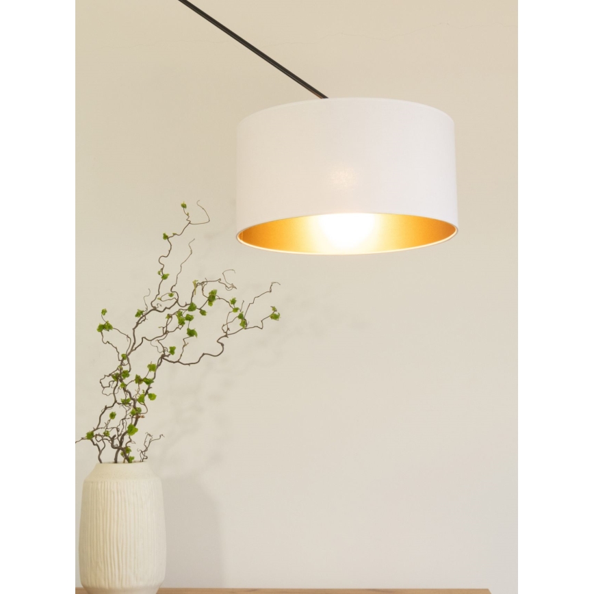 LED podesiv luster na štapu GORTA 1xE27/60W/230V bela/zlatna