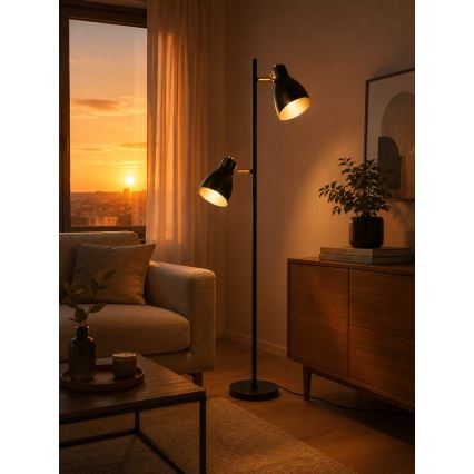 LED podna lampa 1xE27/7W/230V 2700K crna