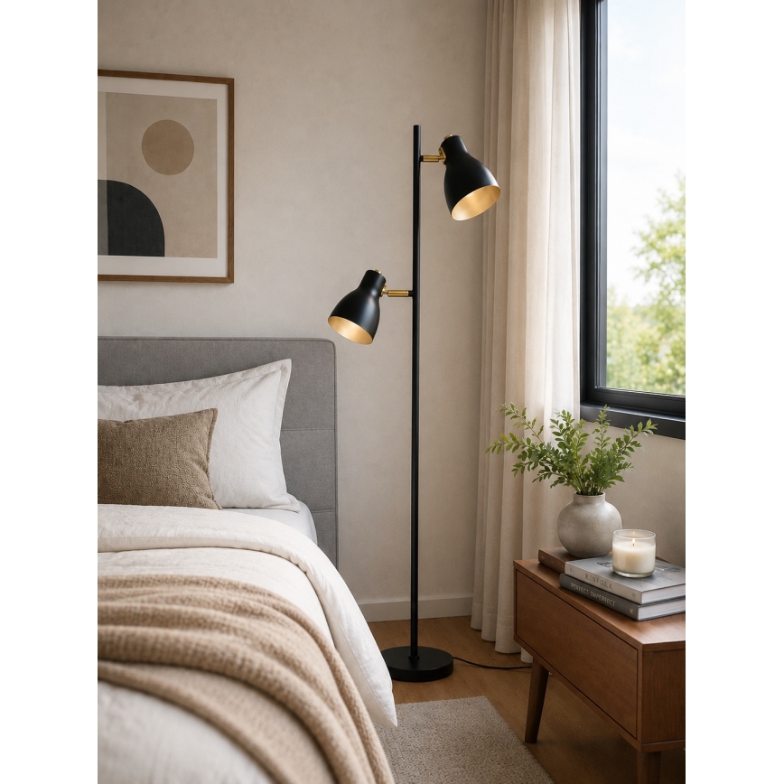 LED podna lampa 1xE27/7W/230V 2700K crna