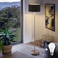 LED podna lampa TUNJA 1xE27/20W/230V prečnika 38 cm matni hrom/crna