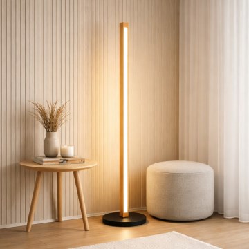 LED Podna lampa VERDE LED/18W/230V 3000K hrast/crna